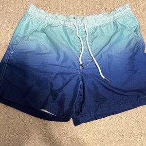 American Eagle Gradient Blue Swim Shorts